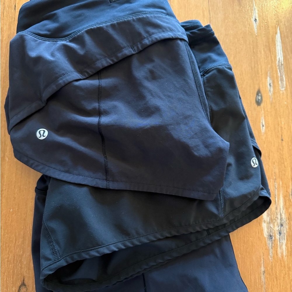 (3) Lululemon Black Athletic Shorts
